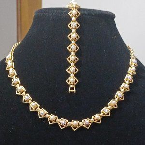 NECKLACE AN DBRACELET GOLD PLATED SET